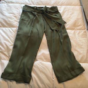 Bebe 100% Silk Crop Pants